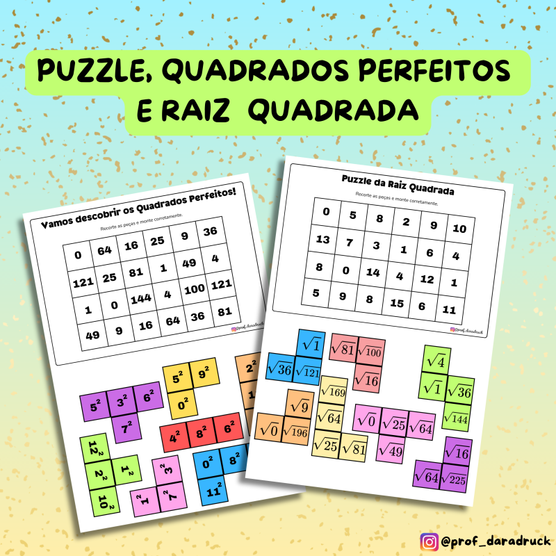 Puzzle, Quadrados perfeitos e Raiz Quadrada